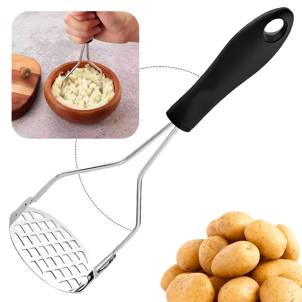 Amassador Batatas Espremedor Manual Legumes Multiuso Aço Inox Com Cabo Plastico Cozinha Multiuso em Oferta na Shopee