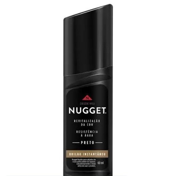Polidor De Sapato Líquido Preto Nugget Frasco 60ml Graxa