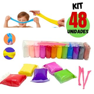 48 Massinha EVA Coloridas Não-Tóxica Crianças Brinquedo em Oferta na Shopee