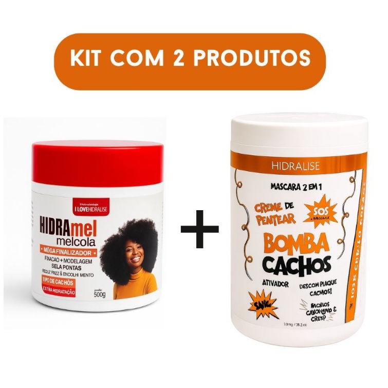 Kit HIDRAmel 500g + Bomba Cachos 2 em 1 - 1kg Hidralise