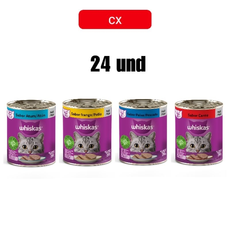 WHISKAS LATA PATE 290g cx 24 und em Oferta na Shopee