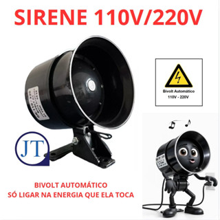 SIRENE BIVOLT 6 TONS 110V OU 220V  ( SÓ LIGAR NA ENERGIA SEM FONTE ) em Oferta na Shopee