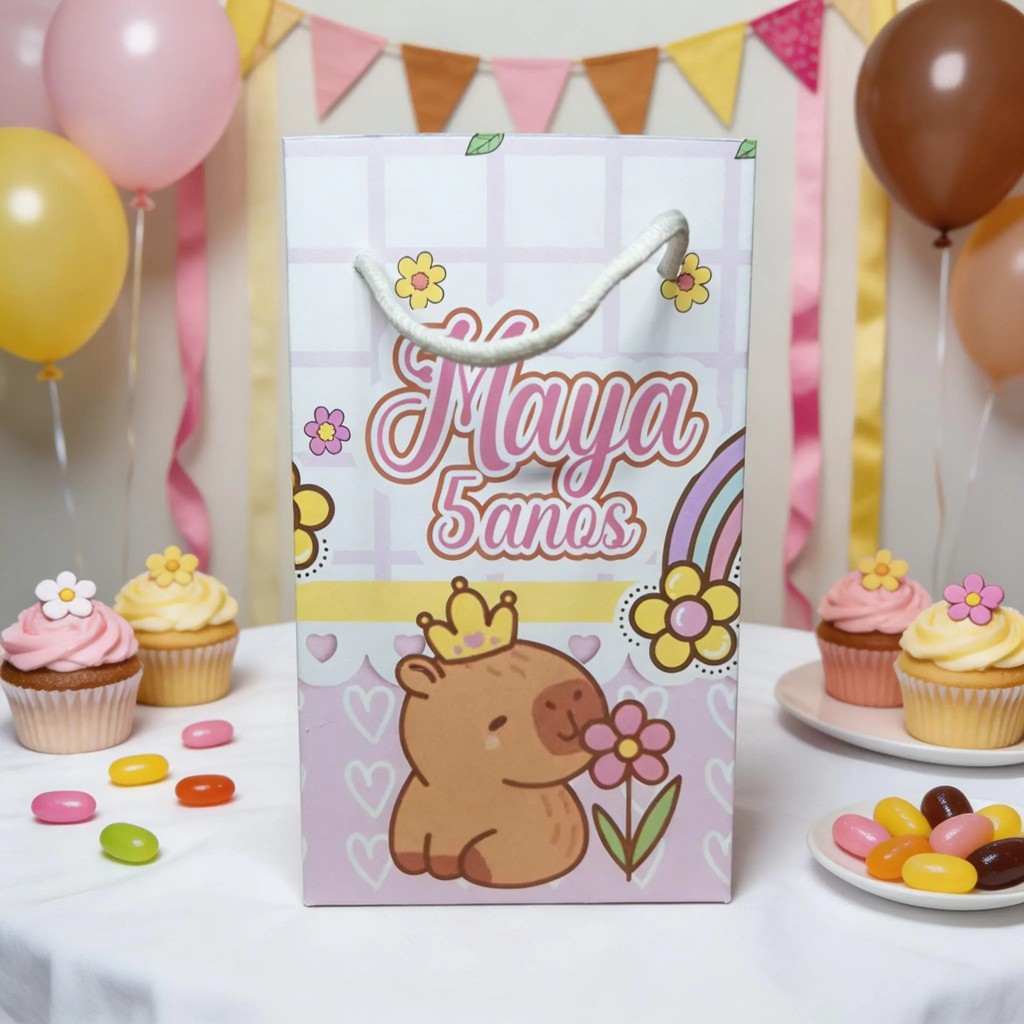Sacolinha (P) Personalizada Lembrancinha Capivara.