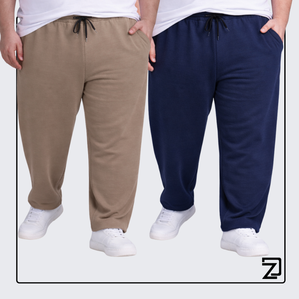Kit 2 Calça Moletinho Masculina Plus Size Com Elástico em Oferta na Shopee