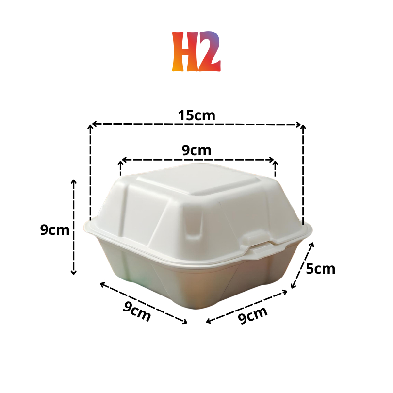 Hamburgueira Isopor H2 | 400 Unidades | Hamburguer, Porções, Lanches