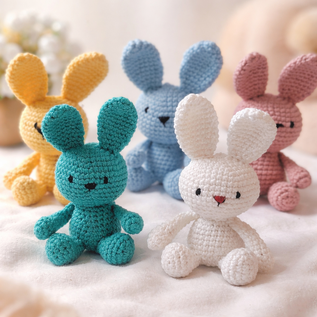 Coelho mimoso Amigurumi lembracinha/chaveiro/Páscoa/bordado
