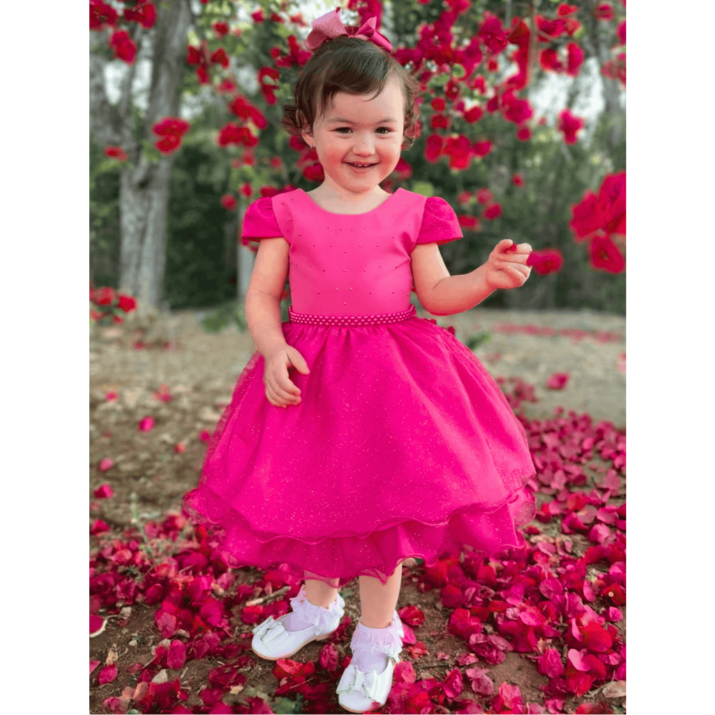 Vestido De Festa Infantil Estilo Princesa Com Brilho - 1.2.3
