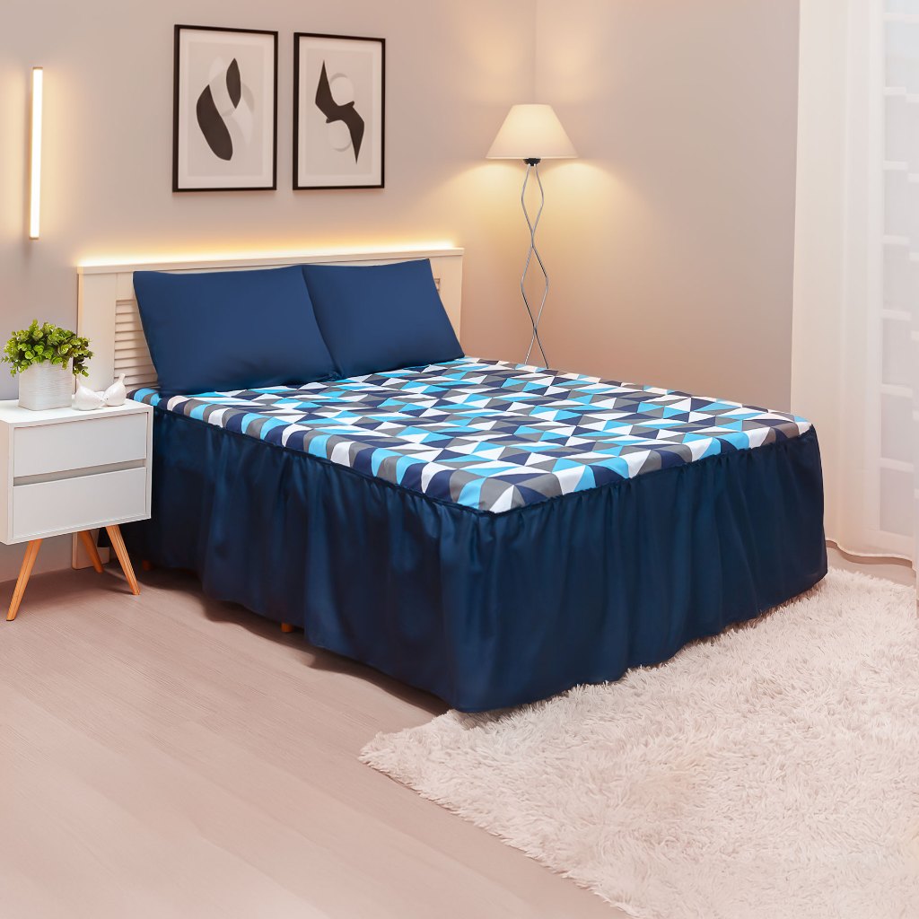Colcha Casal Estampada 03 Peças Decorativa Moderna Luxuosa Anti Bolinha Leve Com Fronhas Envio Full — imagem 2 de 2