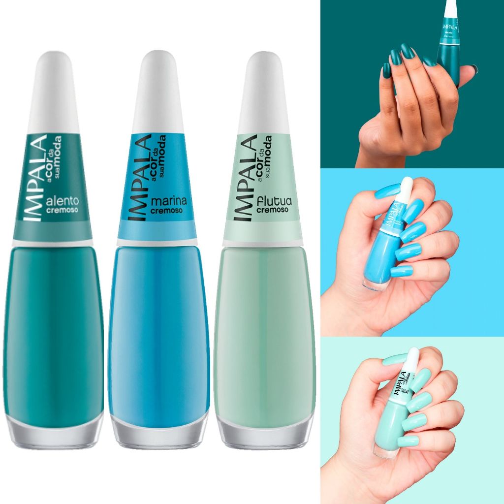 Esmaltes Impala Diversos Tons Verde Azul Claro Esmalte Atacado Cremoso