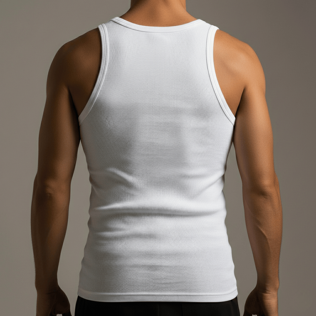 Regata Masculina de Algodão Premium Canelado Modelo Americano Tecido com Elastano — imagem 2 de 2