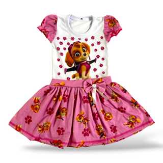 Vestido Suplex infantil temático da Patrulha Canina em Oferta na Shopee