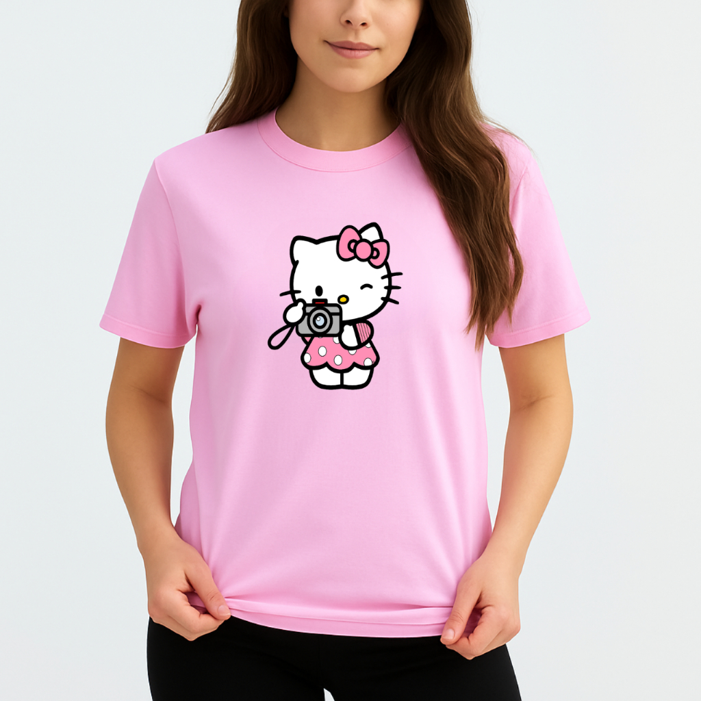 Camiseta Feminina Hello Kitty blusa 100% algodão – t shirt  Lindo presente
