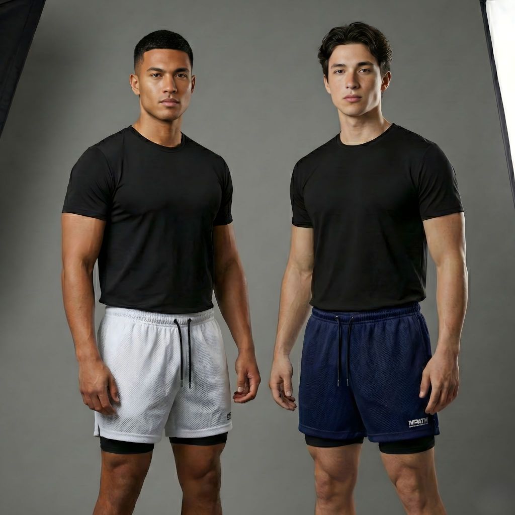 Kit 2 Shorts Duplo Masculino para Academia Fit com Bermuda de Compressão e Bolso para Celular em Oferta na Shopee