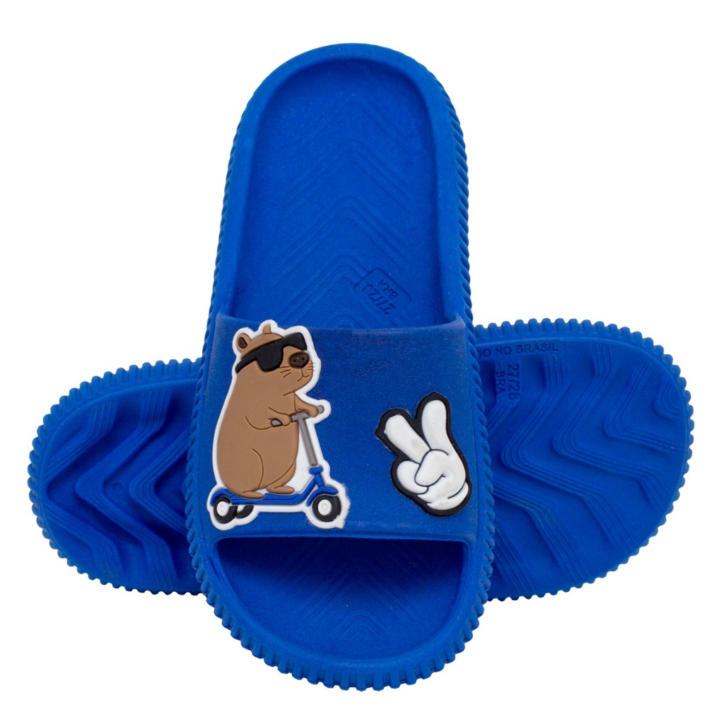Chinelo Slide Menino Infantil Capivara Nuvem Confortável Infantil e Adulto 27 ao 40 Antiderrapante