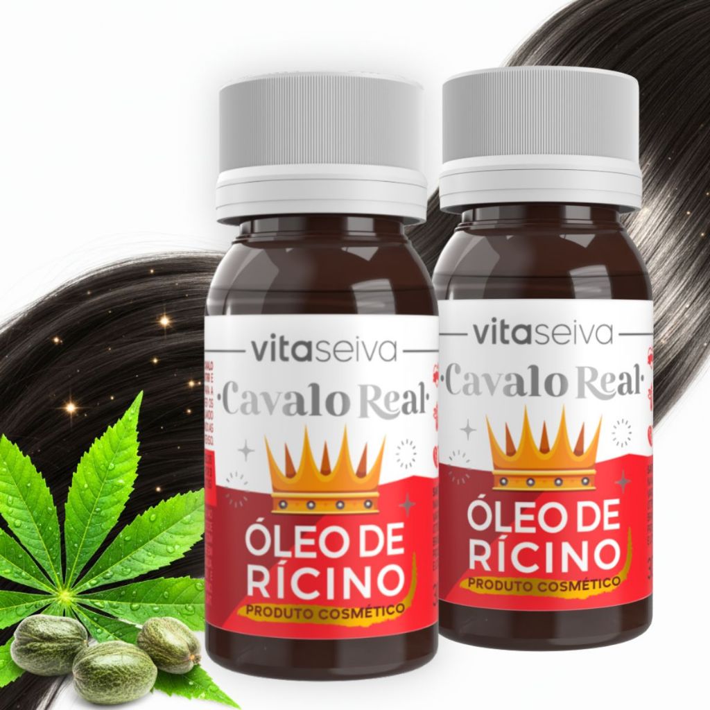 Oleo de Ricino Kit C/2 Frascos 30ML Azeite de Mamona Natural Crescimento Fortalecimento dos Cabelos