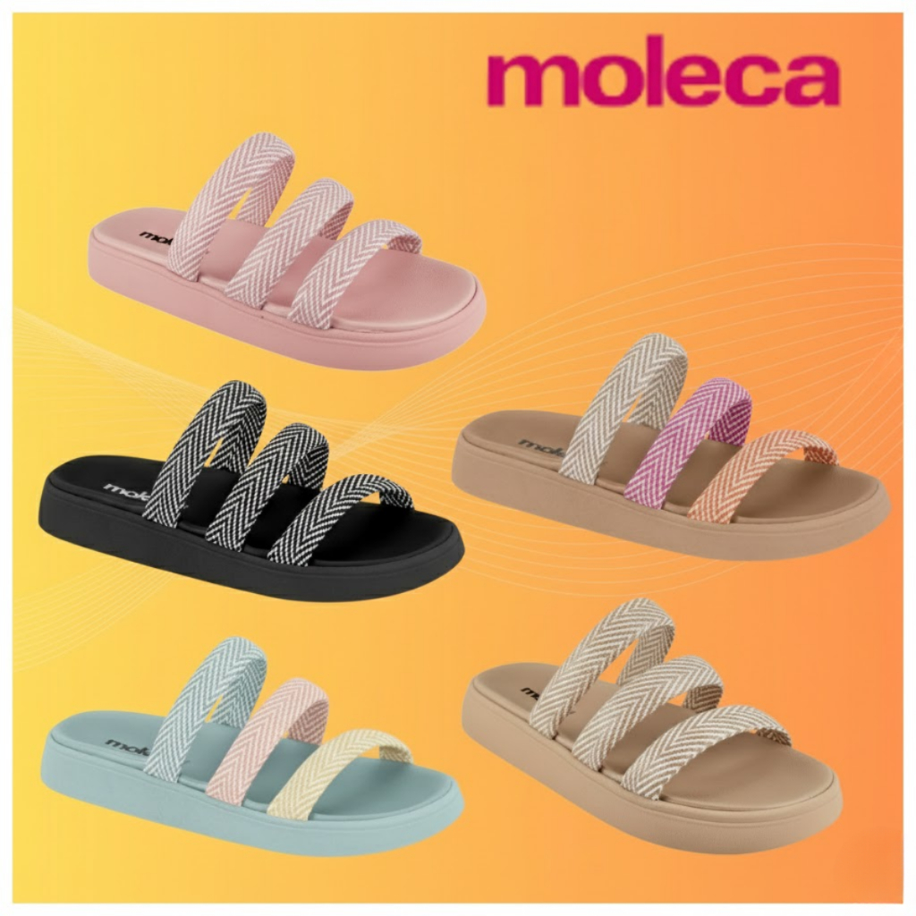 Sandália Papete Feminina Conforto Flatform / Moleca Original em Oferta na Shopee