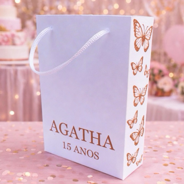 Sacolinha Personalizada 15 Anos | Lembrancinha | Mimo | Sacolinha Debutante | Aniversário 15 anos | Borboletas