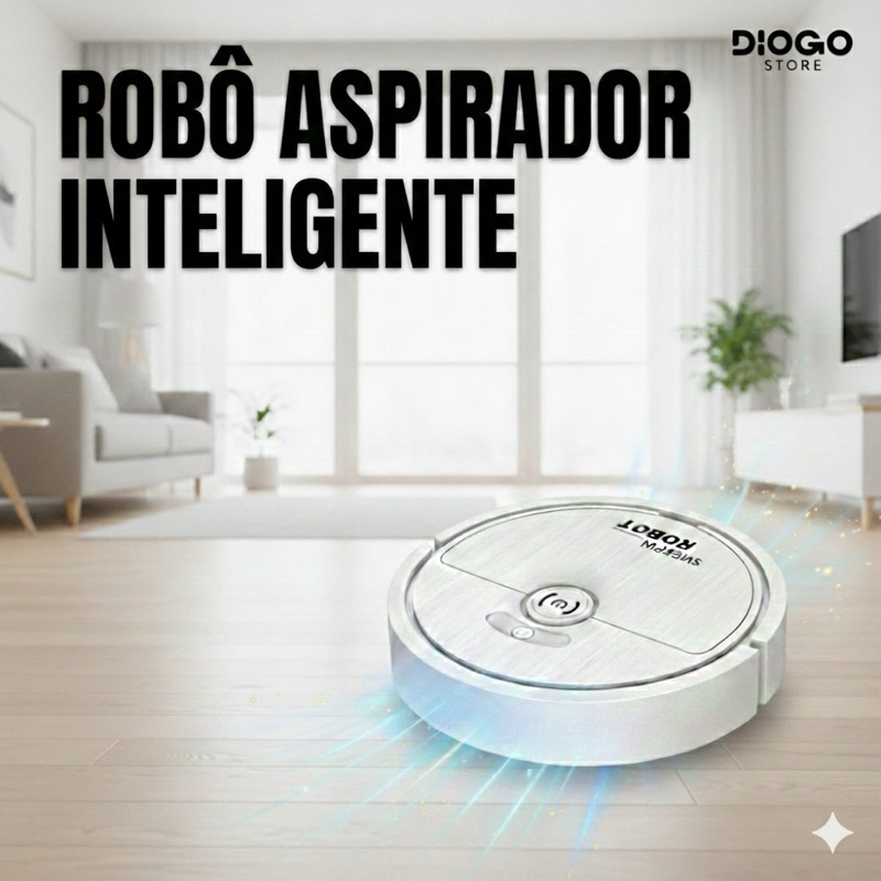 Aspirador Robô Inteligente Recarregável 1200Pa Bivolt Sensor de Obstáculos Limpeza Automática Casa Escritório — R$ 29,90 em Shopee