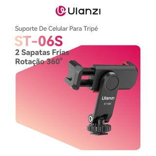 ULANZI ST-06S Suporte De Celular Para Tripé Com 2 Sapatas Frias Rotação 360° Profissional