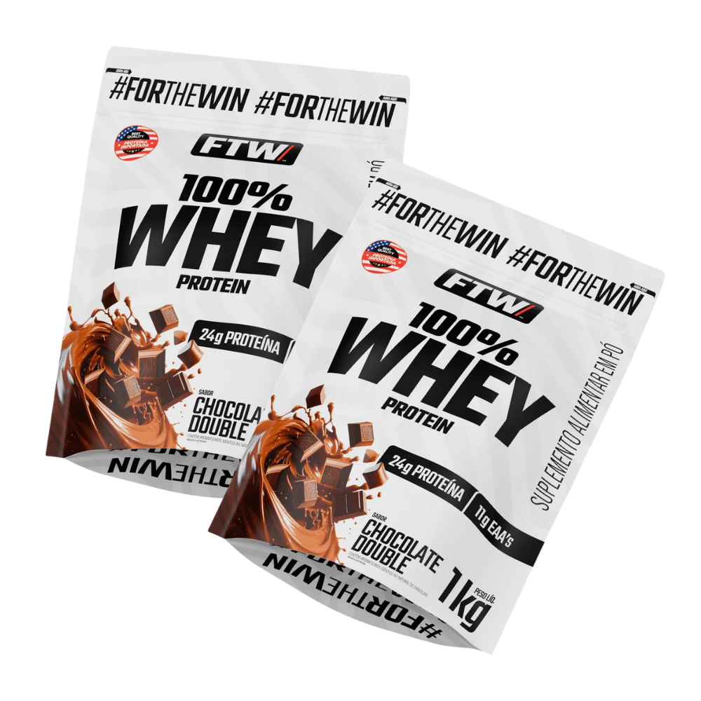 Kit 2X 100% Whey Protein Refil 1KG FTW - 24g Proteína Por Dose em Oferta na Shopee