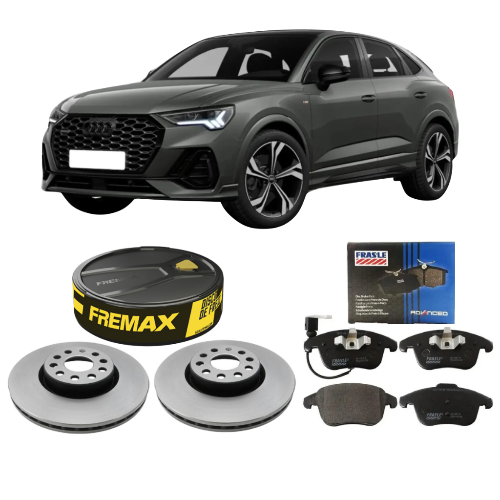 KIT DISCO DE FREIO FREMAX + PASTILHA FRASLE DIANT Q3 2.0 TFSI 2012 A 2019