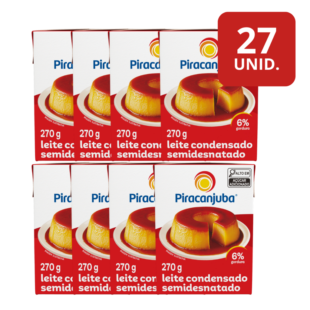 Kit 27 Leite Condensado Semidesnatado Piracanjuba 270g em Oferta na Shopee
