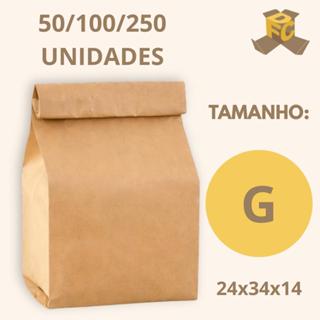 Sacos Kraft G de 10kg Para Delivery | Embalagem Lisa (24x34x14 ) em Oferta na Shopee
