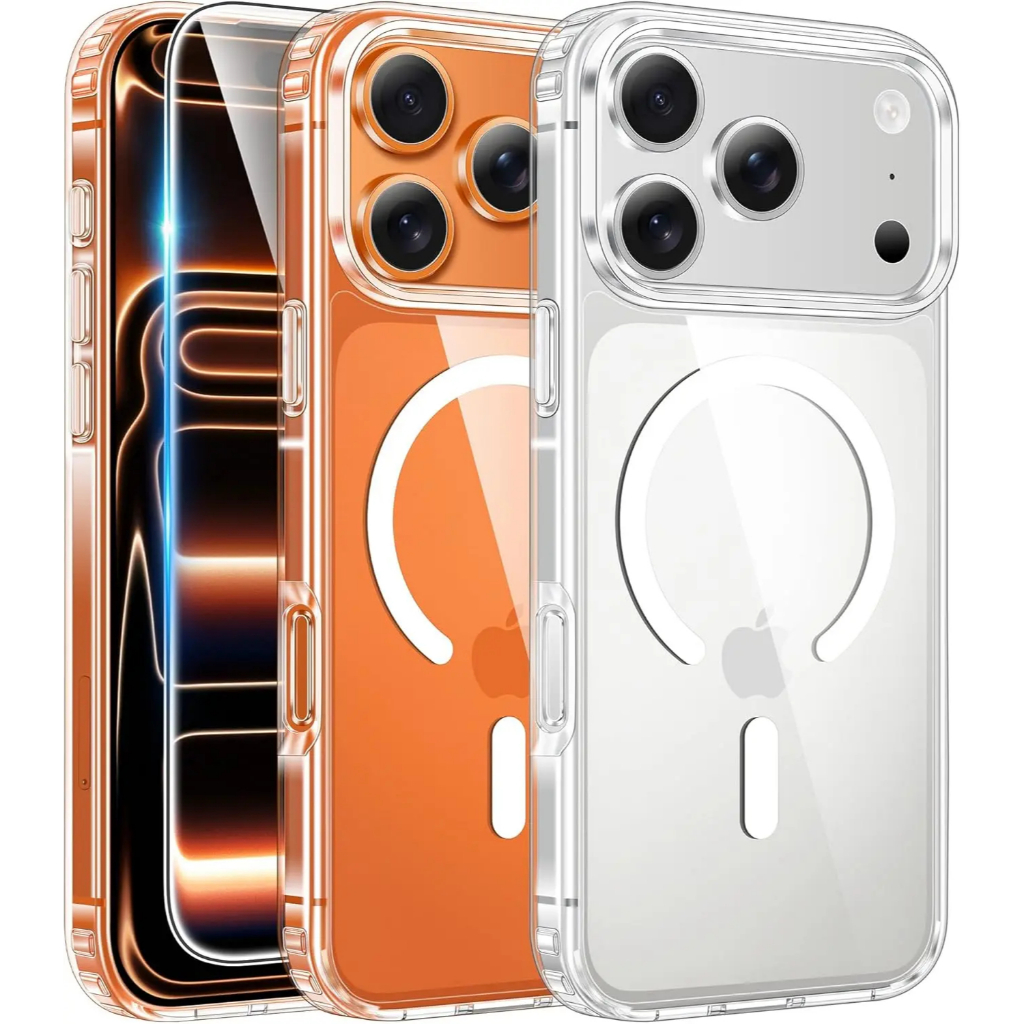 Capa Capinha Clear Magnética + Película 9D 3D Para iPhone 17, 17 Air, 17 Pro, 17 Pro Max em Oferta na Shopee