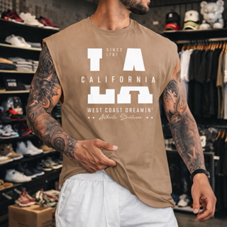 Regata Masculina Algodão Camiseta Regata Oversized LA California Várias Cores Caimento Perfeito em Oferta na Shopee