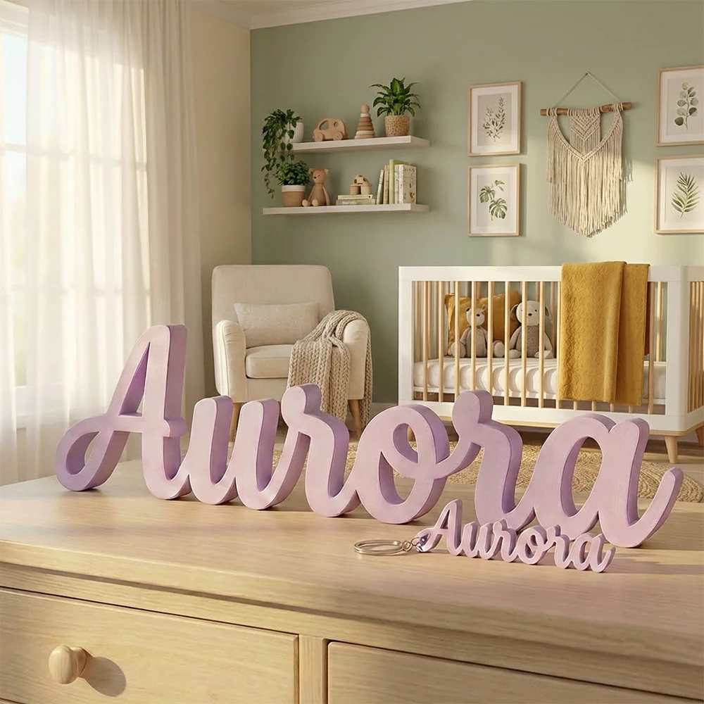Letreiro Nome Personalizado Decorativo Infantil de Mesa e Estante v1