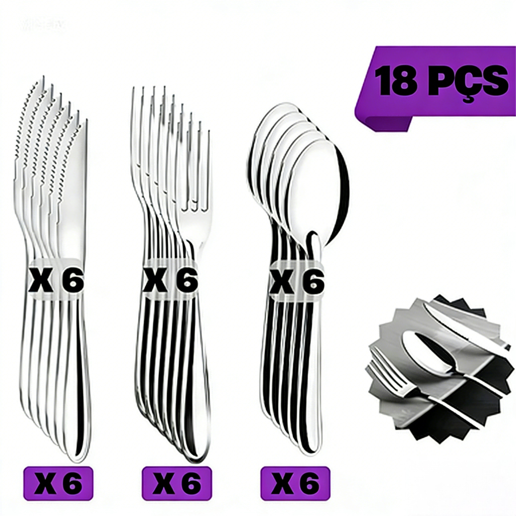 18/24/36 Talheres Individuais Faca Garfo Colher Sobremesa Inox Para Cozinha Dourado em Oferta na Shopee