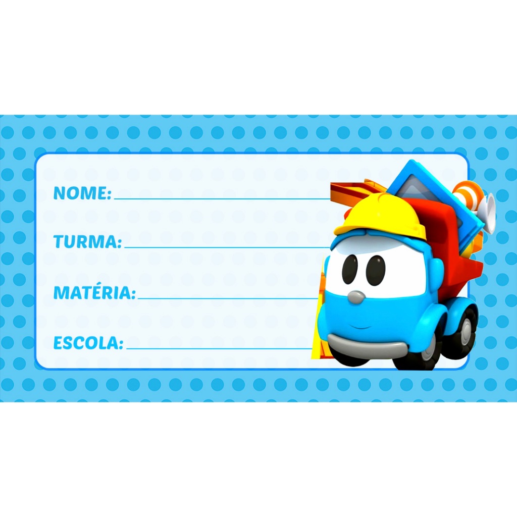 20 ETIQUETAS ESCOLAR LEO O CAMINHÃO 2026 - KIT COM 20 ADESIVOS ESCOLAR DO  LEO O CAMINHÃO