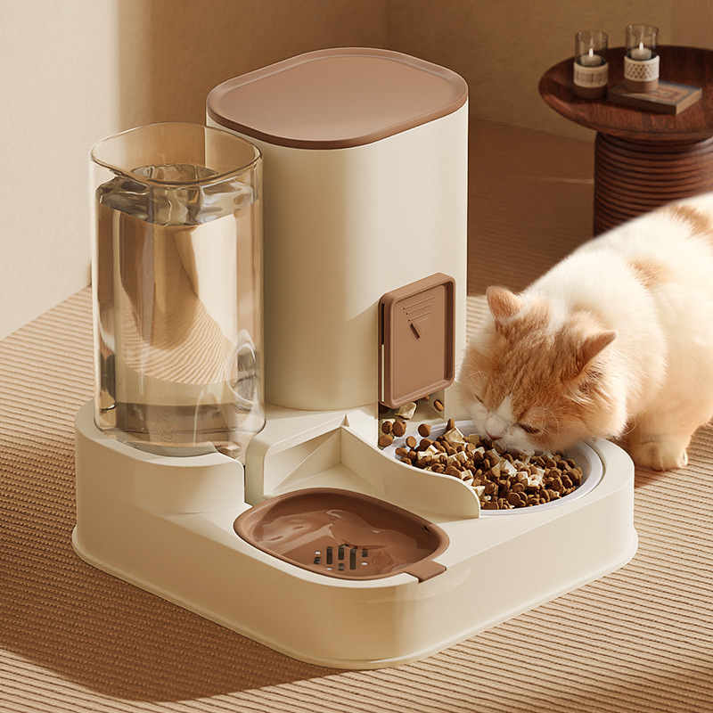 Kit Alimentador Automático 2 em 1: Comedouro e Bebedouro para Cães e Gatos – Dispenser de Ração e Água com Reservatório