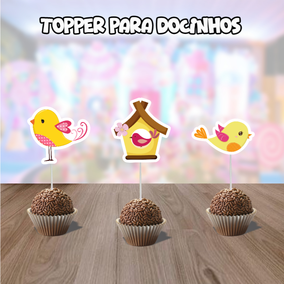 Envio em Até 24h 30/50/100 Toppers Docinhos Jardim Encantado Tag Personalizada — R$ 16,90 em Shopee