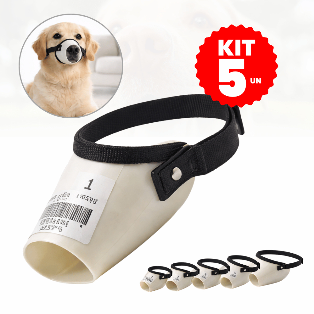 Focinheira para Cães Polipropileno Ajustável Jogo 1 ao 5