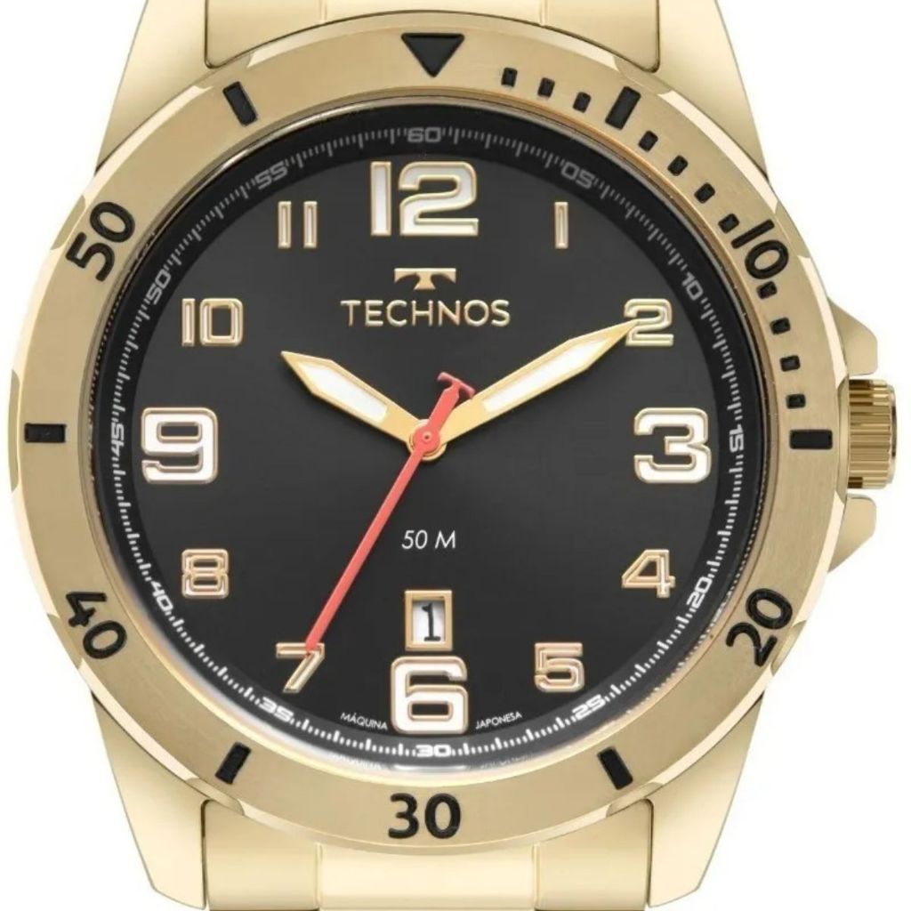 Relógio Technos Masculino Dourado 2115Nbp/1P