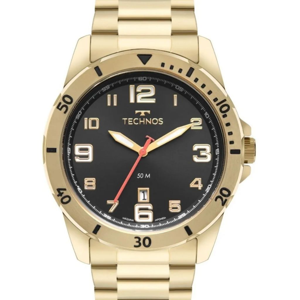 Relógio Technos Masculino Dourado 2115Nbp/1P