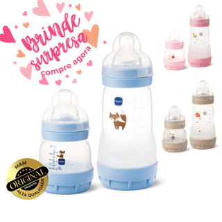 Kit Mamadeira MAM Easy Start 130 ml 260 ml 320 ml Anticólica nas Cores Azul Rosa Cinza Lilás Neutra em Oferta na Shopee