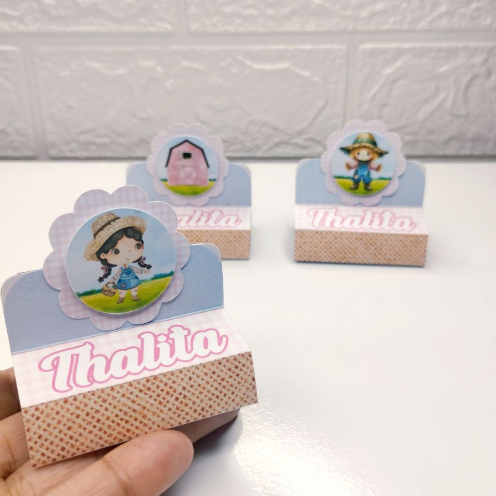 Porta Bis Duplo Fazendinha menina Personalizados /Lembrancinha de Festa /Aniversário