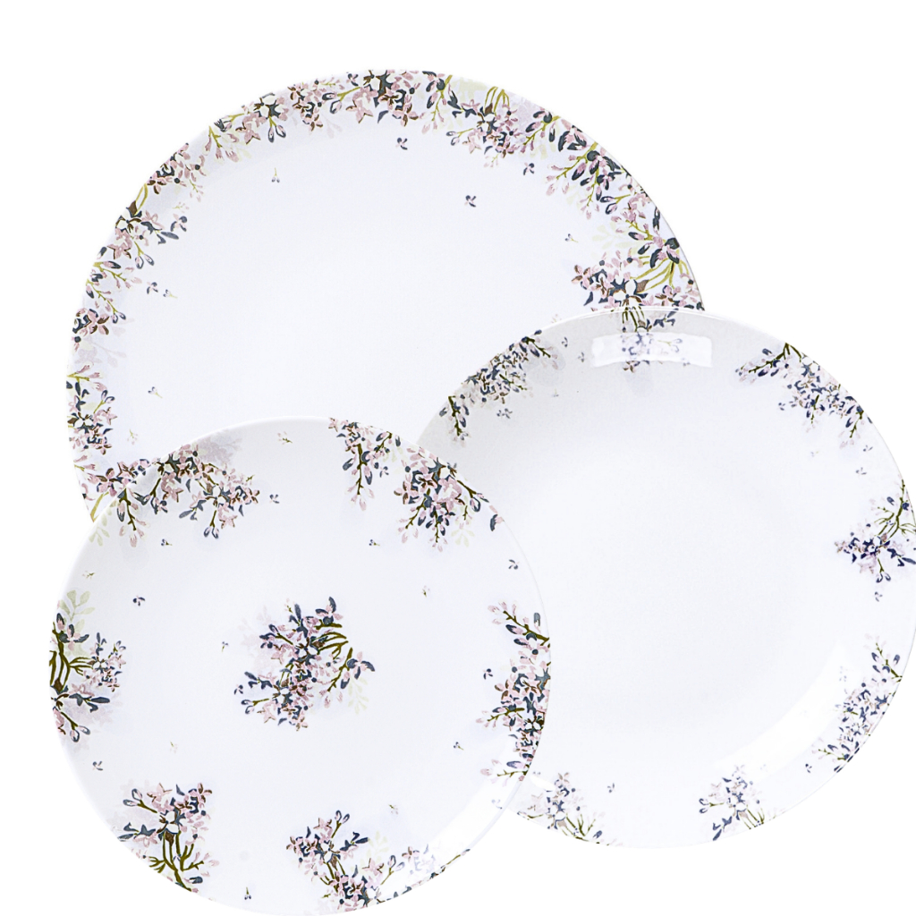 Aparelho de Jantar Tramontina Porcelana Fogli 12 ou 18 Peças Pratos Rasos, Fundos e Sobremesa em Oferta na Shopee