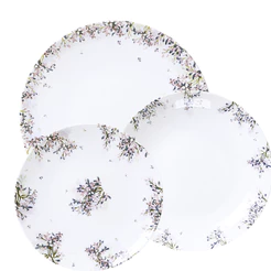 Aparelho de Jantar Tramontina Porcelana Fogli 12 ou 18 Peças Pratos Rasos, Fundos e Sobremesa