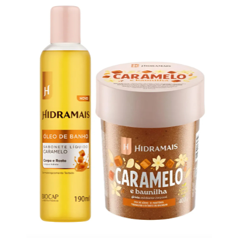KIT ÓLEO DE BANHO + ESFOLIANTE CORPORAL - CARAMELO - HIDRAMAIS em Oferta na Shopee