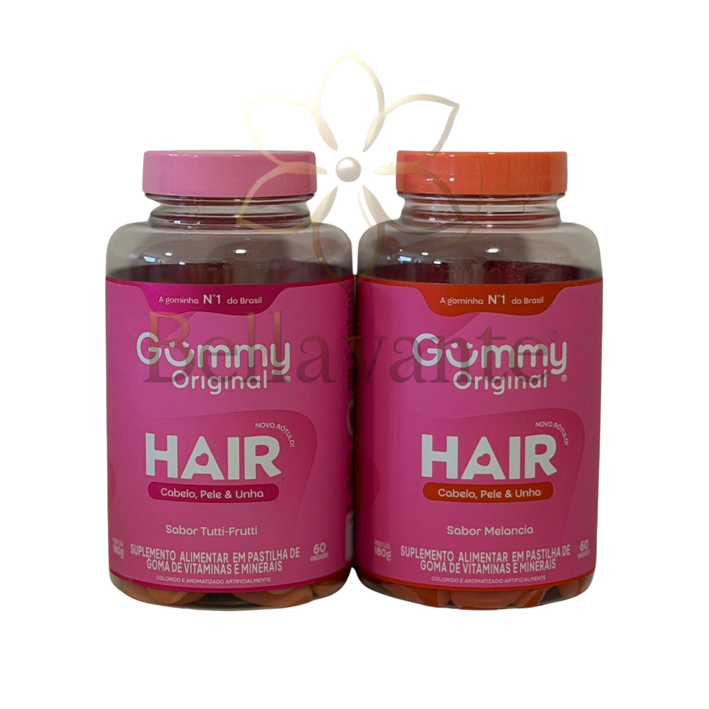 Kit 2 Potes Gummy Hair Vitamin - Melancia + Tutti Frutti