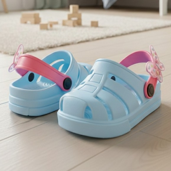 Sandalia Infantil Meninas Confortável Antiderrapante Gladiadora Borboletas Coloridas