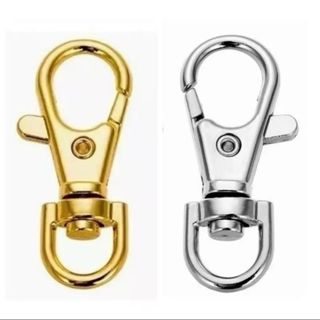 Kit Com 50 Mosquetão Fecho Dourado/Prata 35 mm - Gancho Lagosta em Oferta na Shopee