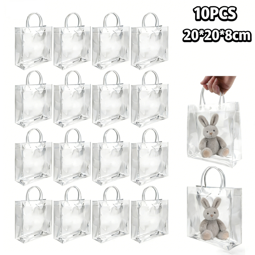10 Unidades Reutilize Sacos De Presente Plástico Pvc em Oferta na Shopee
