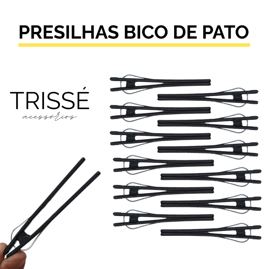 Presilhas Bico de Pato Trisse Clips Profissional para Cabelo Tintura Prendedor Grampos de Cabelo