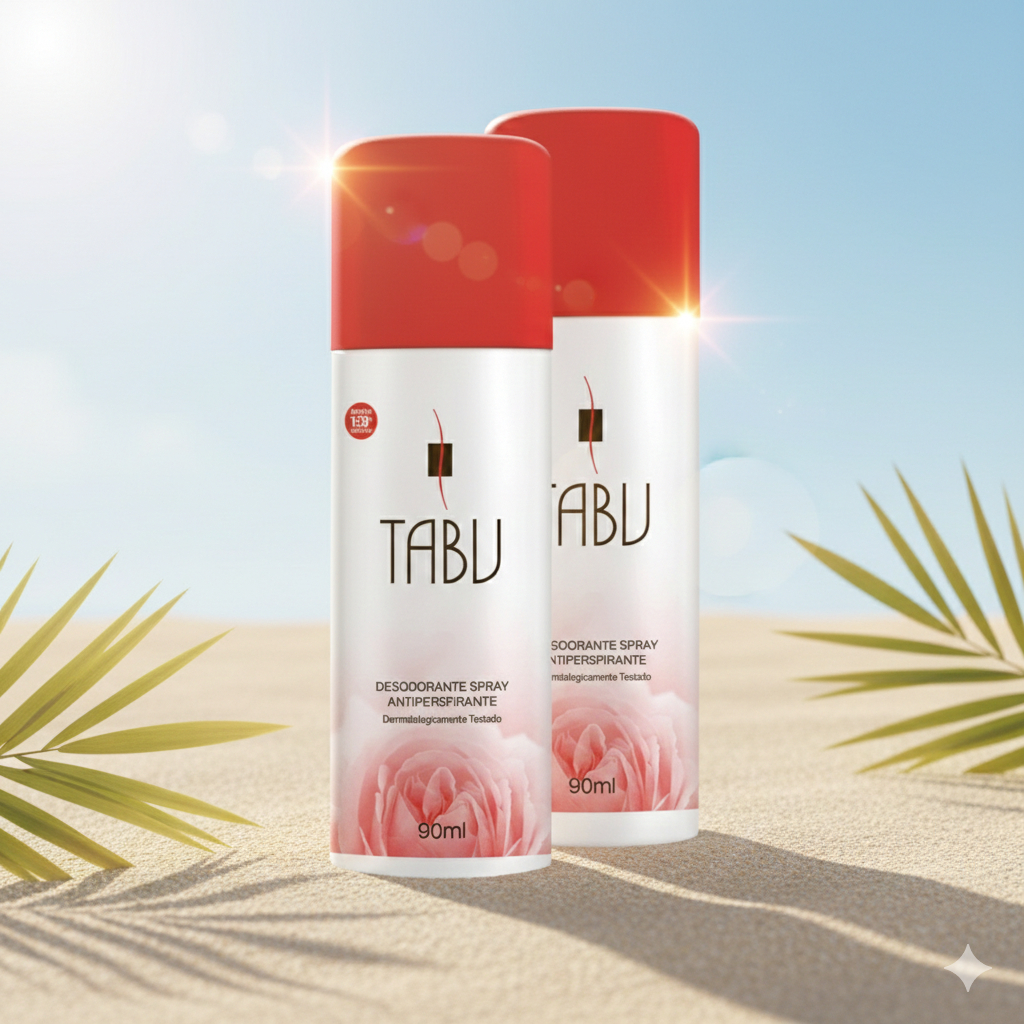 Kit 2 unid - Desodorante Spray Tabu Tradicional 90Ml em Oferta na Shopee