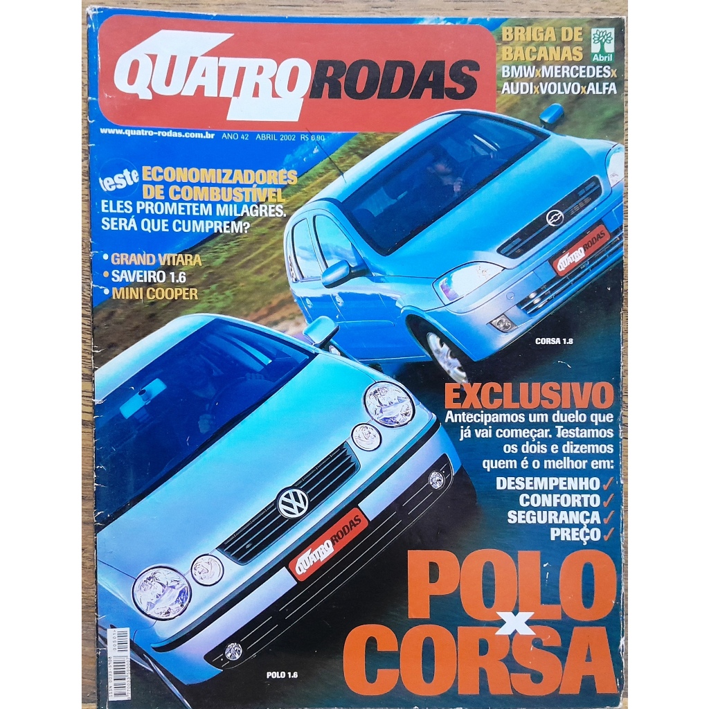 Revista Quatro Rodas 501 2002 Polo Corsa Vitara Saveiro Mini Cooper Mercedes Alfa Romeo