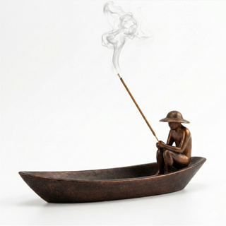 Porta Incenso Pescador Águas Calmas Decoração Zen Canoa Relaxamento - Decoração Calma e Minimalista em Oferta na Shopee